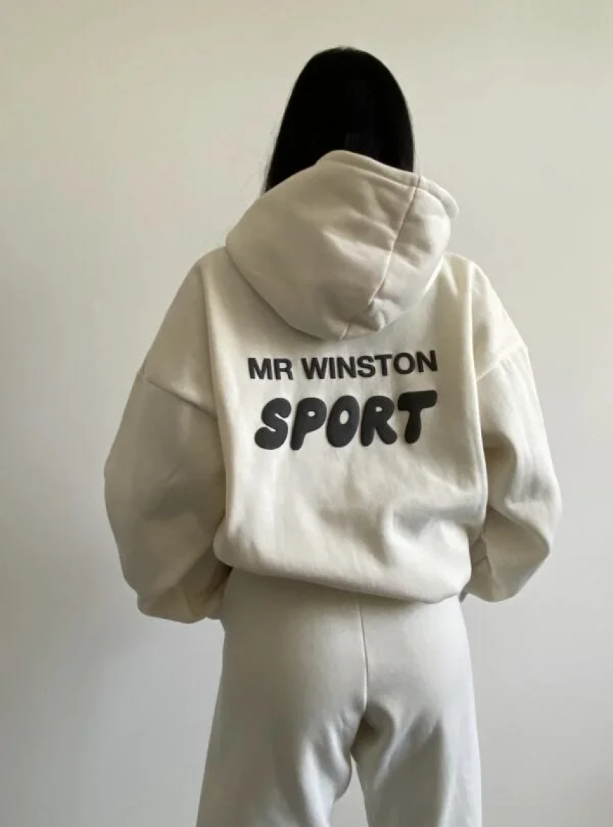 Mr Winston Vanilla Puff Hooded Sweat