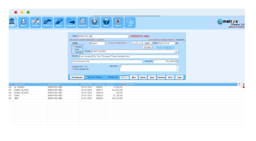 Cheque Printing Software in Dubai