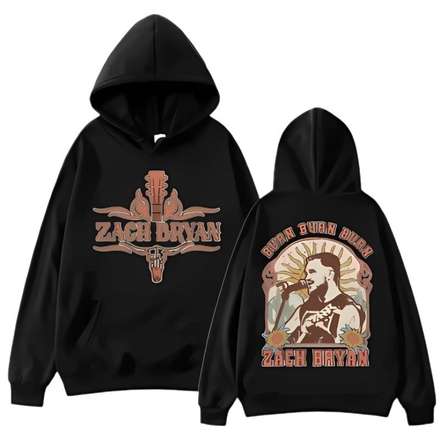 Zach Bryan Burn Burn Burn Casual Black Hoodie