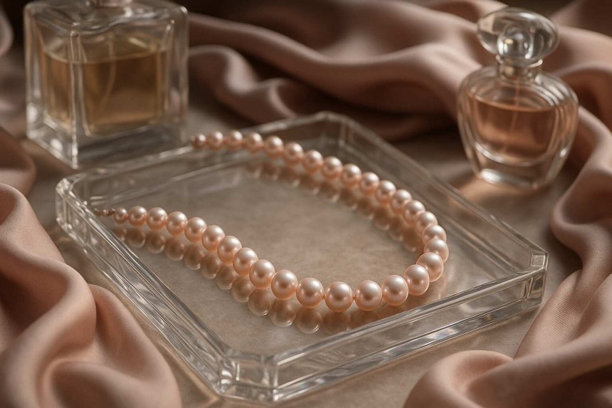 Simple Pearl Necklace Set