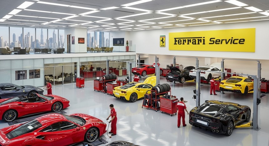 Ferrari Service Workshop in Dubai
