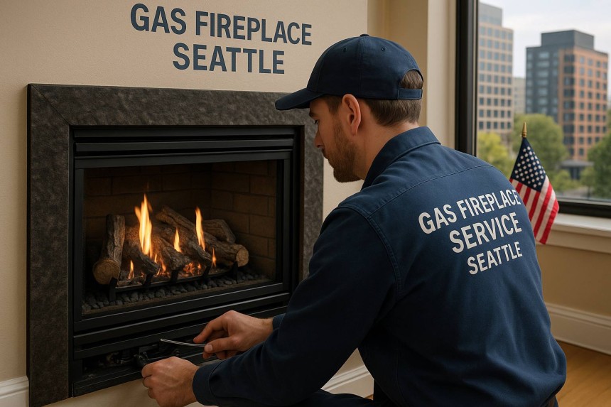 Gas Fireplace Service Seattle by professional technician ensuring safe and efficient heating.