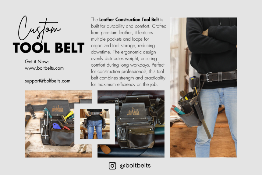 leather construction tool belt