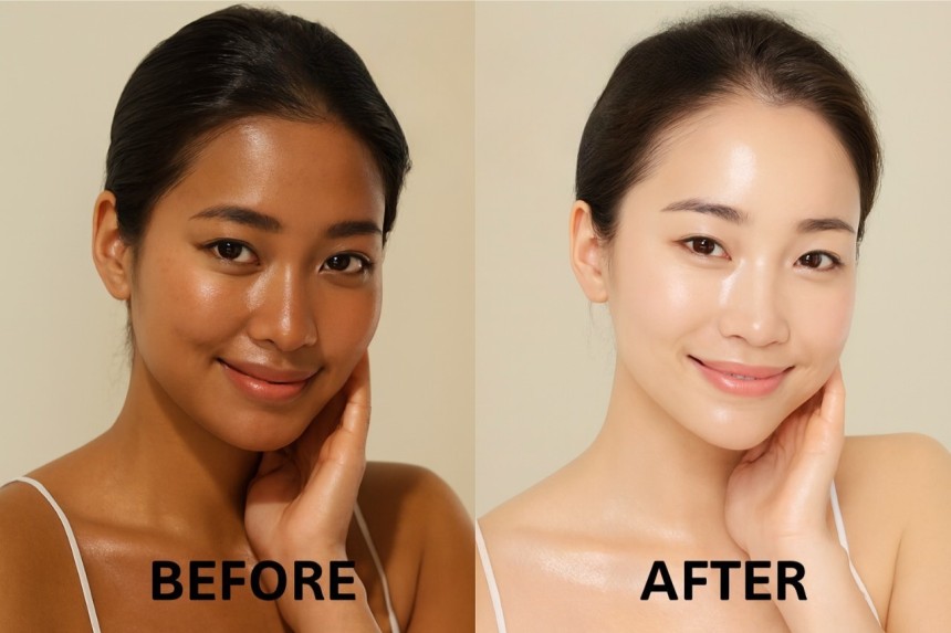 Alt Text: Final results after completing 30-day Maxdif Challenge - flawless glowing skin achievement