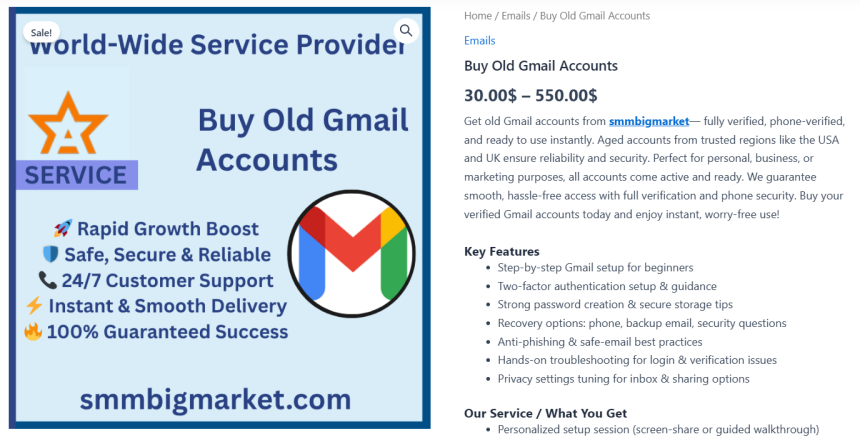 Buy Old Gmail Accounts