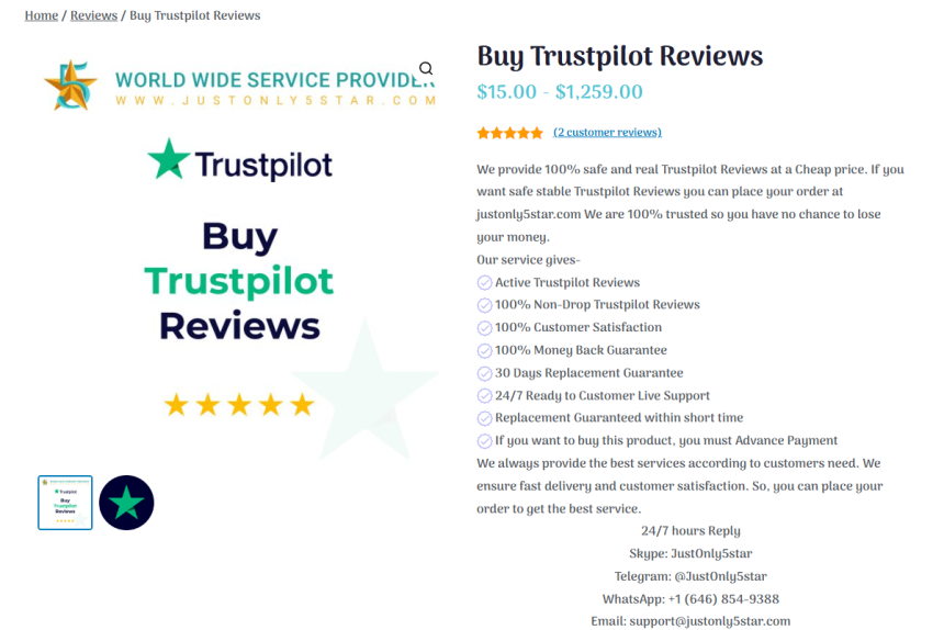 Buy Trustpilot Reviews – Authentic & Reliable | justonly5star.com