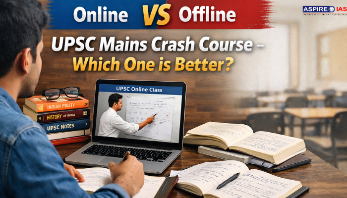 Online vs offline UPSC preparation debate.