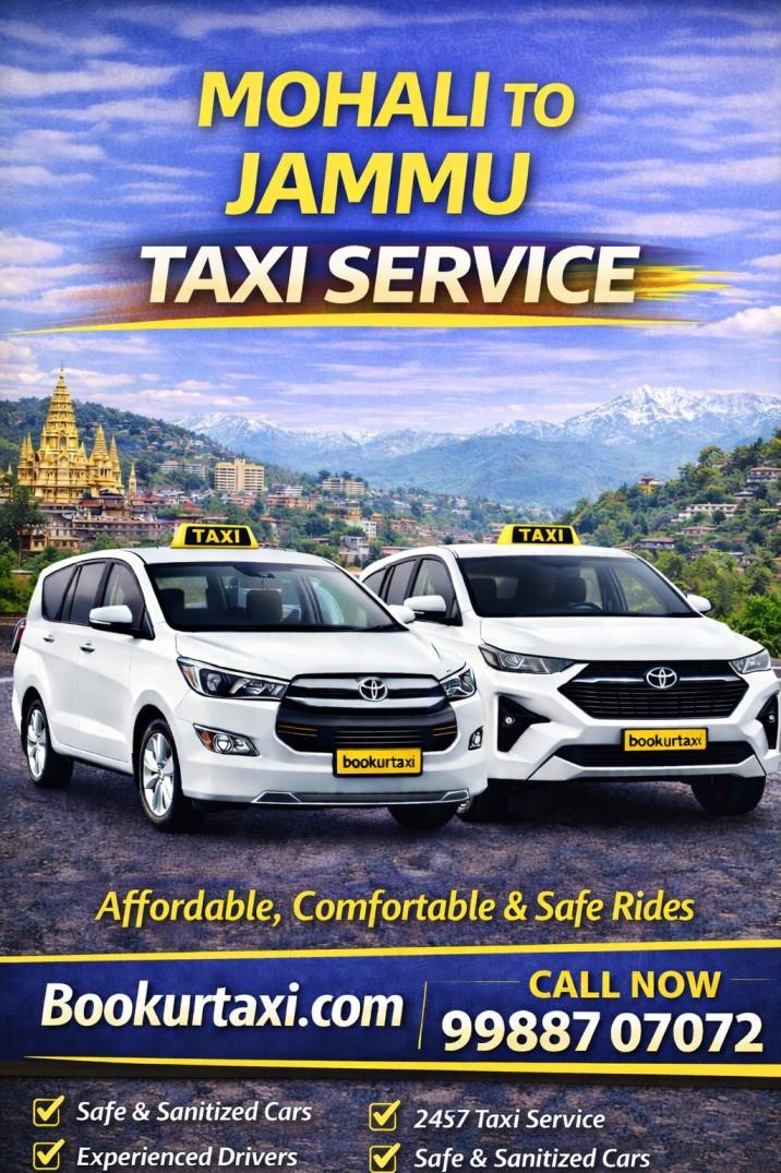 Mohali To jammu taxi