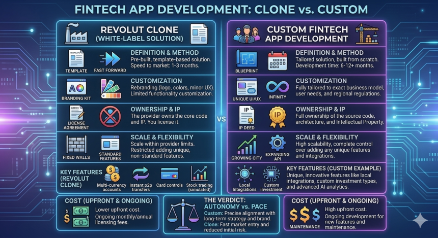 Revolut Clone vs Custom Fintech App Development