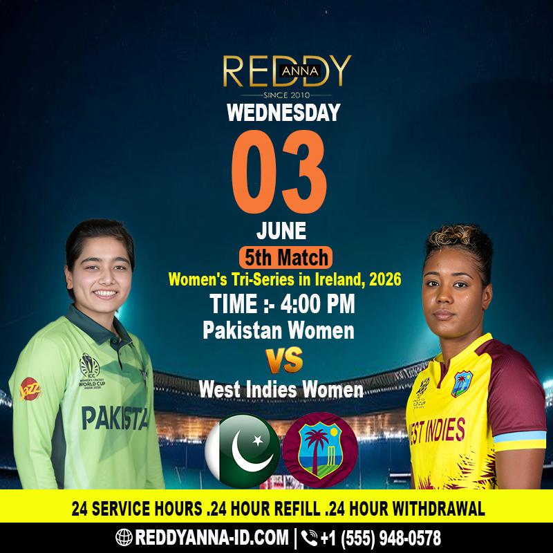 PAKW vs WIW, 5th Match, Women's Tri-Series 2026 - Reddy Anna