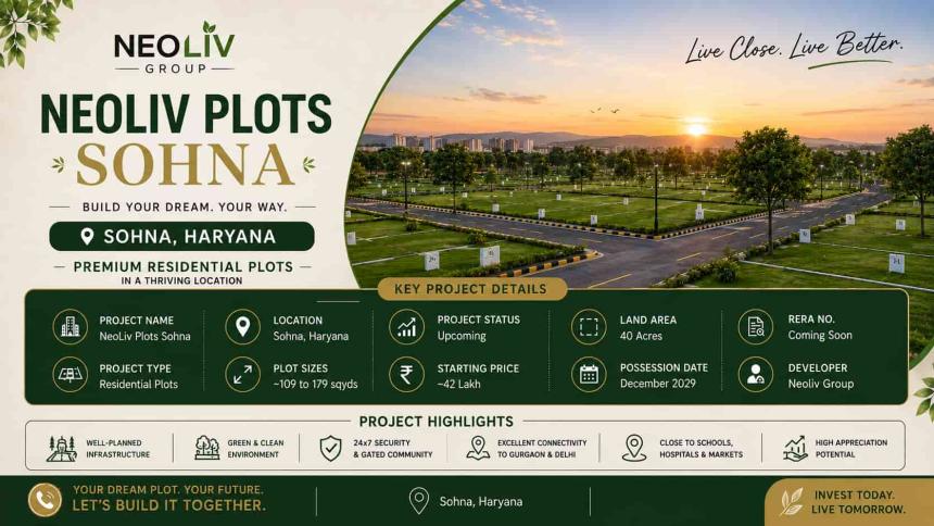 NeoLiv Plots Sohna Price, Location & Investment Benefits Explained