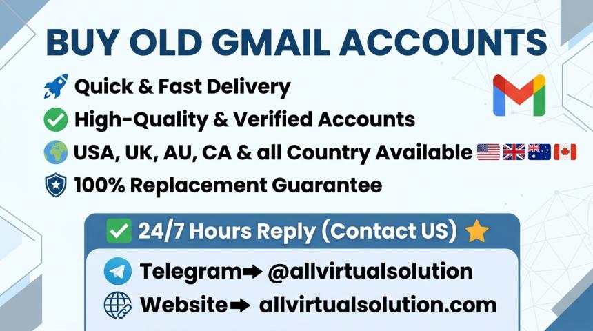 Top Website to Buy Bulk, Aged, and PVA Old Gmail Accounts from allvirtualsolution in 2098