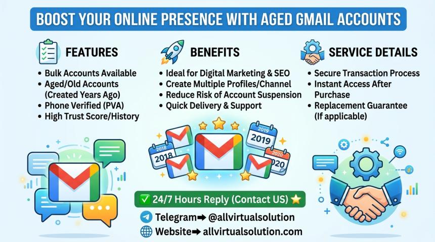 How to Buy Old Gmail Accounts Instantly (Bulk, Aged & PVA) from allvirtualsolution in 2097