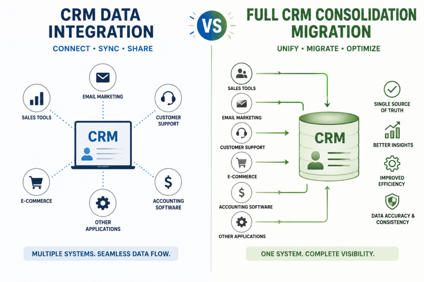 CRM Integration vs Consolidation Migration: Complete Guide
