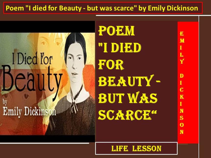 Poem "I died for Beauty - but was scarce" by Emily Dickinson