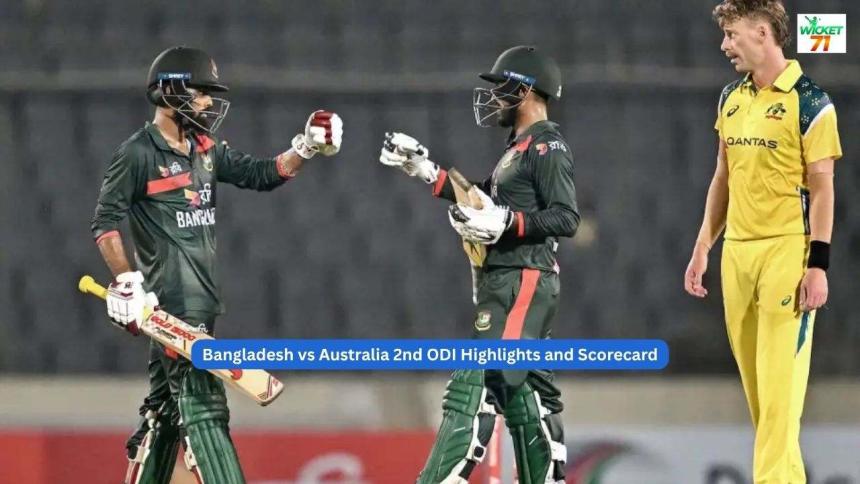 Bangladesh vs Australia 2nd ODI Highlights and Scorecard