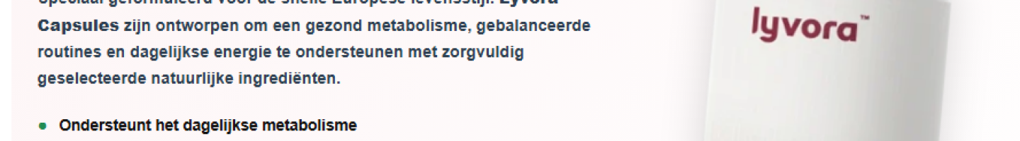 Lyvora Dieet