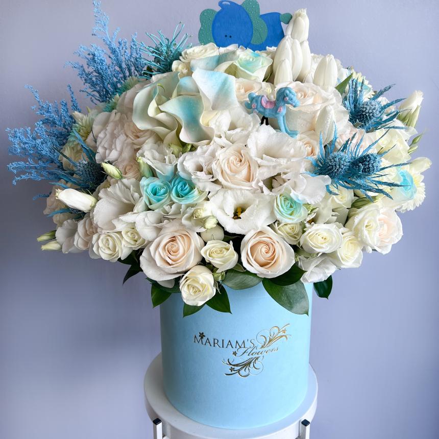 Premium Gender Reveal Floral Box Arrangement Ideas from a USA Florist
