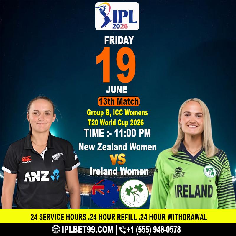 New Zealand Women vs Ireland Women Clash with Online Cricket ID.