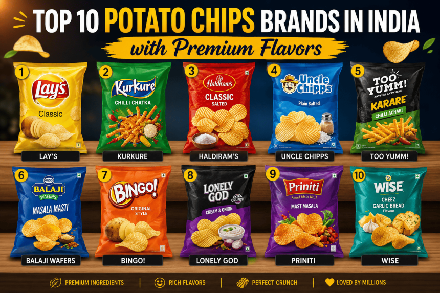 Top 10 Potato Chips Brands in India with Premium Flavors