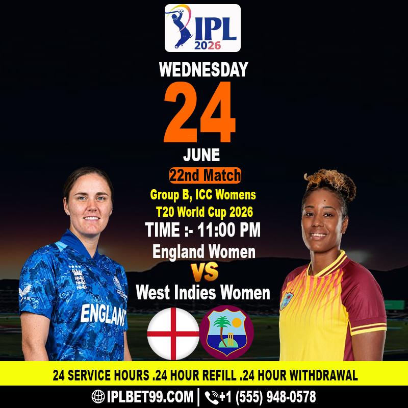 Online Cricket ID for ENG-W vs WI-W Live Updates.