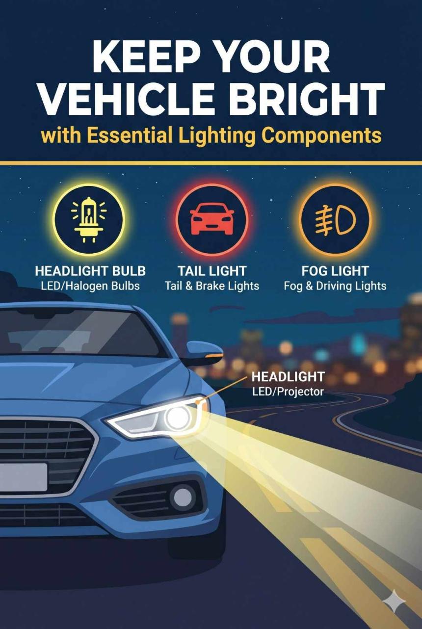 Keep Your Vehicle Bright with Essential Lighting Components