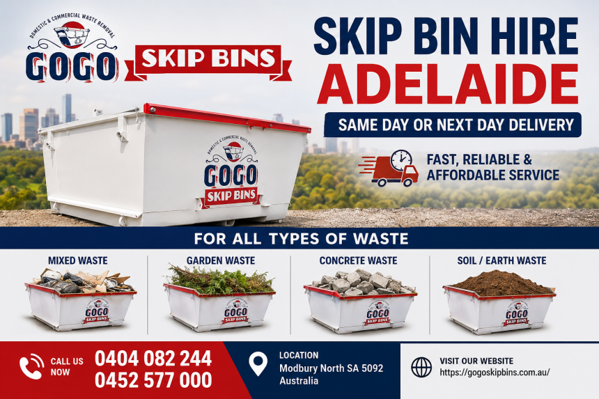 Affordable Commercial Dirt Skip Bin Hire Adelaide | GoGo Skip Bins