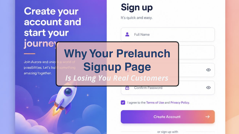 Why Your Prelaunch Signup Page Is Losing You Real Customers