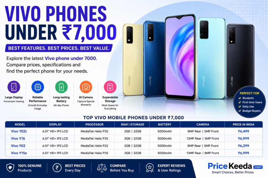 Best Vivo Phone Under 7000 in India | Compare Prices