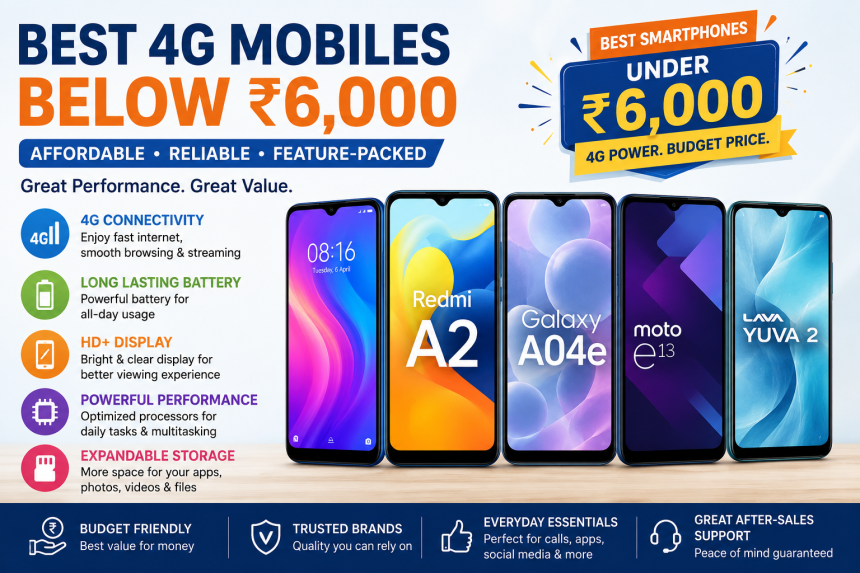 Best 4G Mobile Under ₹6,000 - Compare Specs & Prices | PriceKeeda