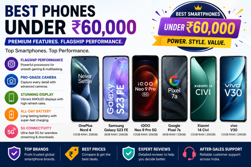 Best Smartphone Under ₹60,000 - Latest Flagship Mobiles | PriceKeeda