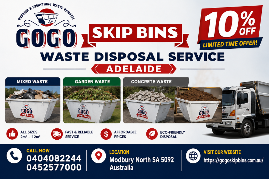 Affordable Skip Bin Hire Adelaide | GoGo Skip Bins