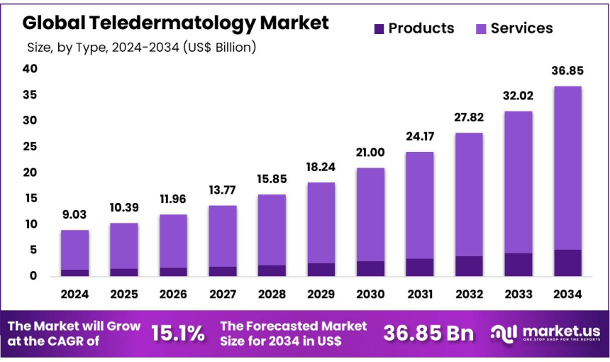 Teledermatology Market Registers 15.1% CAGR Through 2034