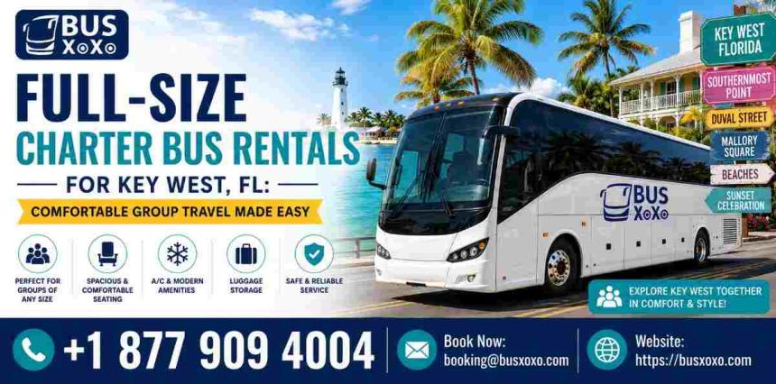 full size charter bus rental for key west, FL