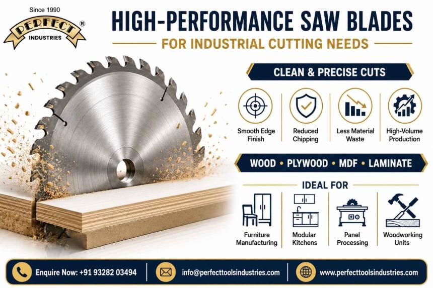 Discover high-performance saw blades from Perfect Tools Industries for precise, smooth and reliable industrial cutting across wood, panels, laminates and more.