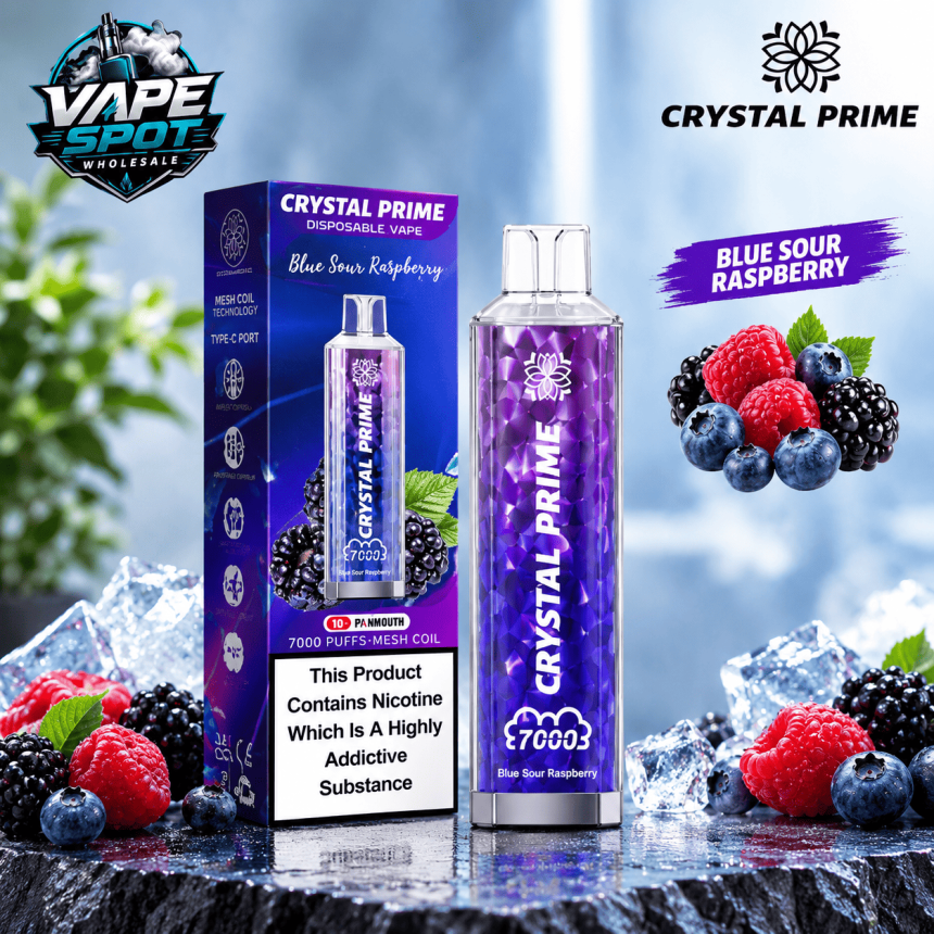 Crystal Prime 7000 rechargeable vape device, box of 10, from Vape Spot Wholesale