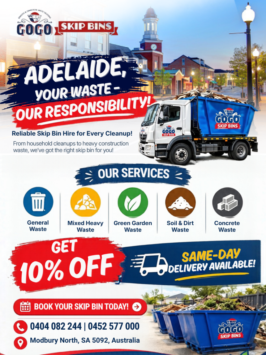 Quick Skip Bin Online Adelaide | GoGo Skip Bins