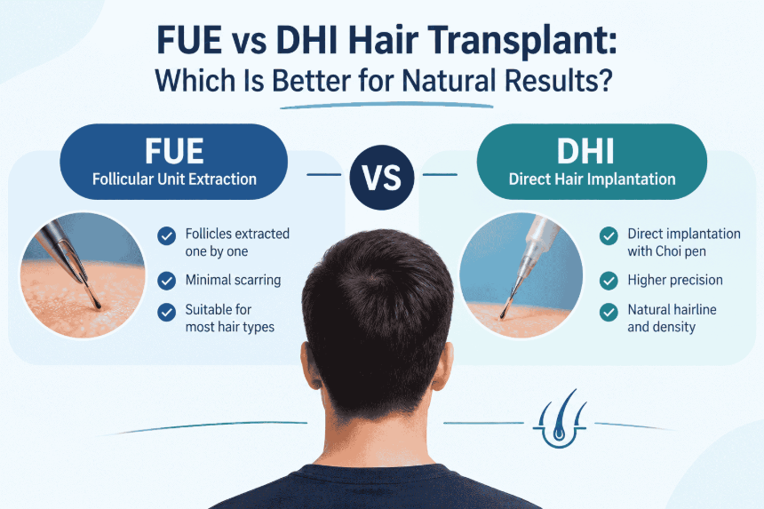 FUE vs DHI Hair Transplant: Which Is Better for Natural Results?
